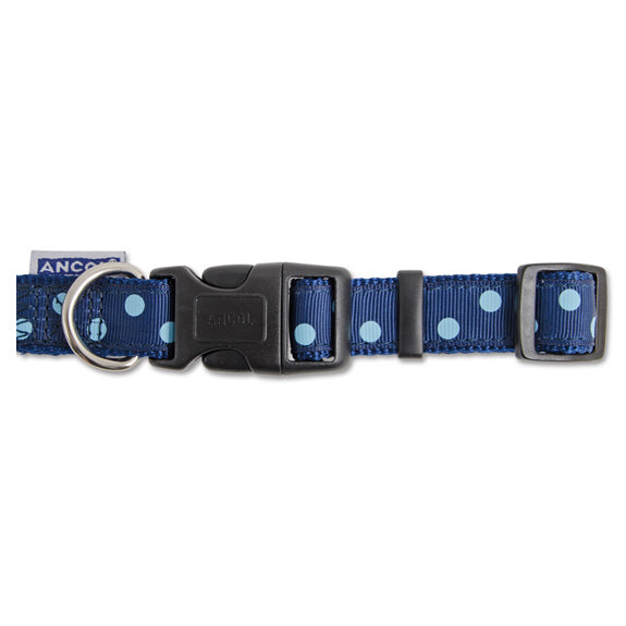 Ancol Vintage Navy Blue Polka Collar 5-9