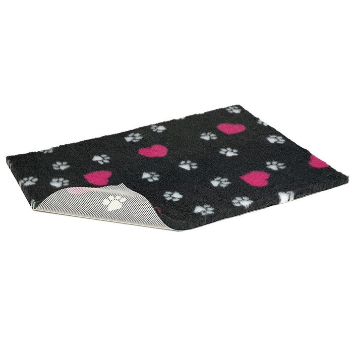 Vetbed Charcoal Heart/Paw Nonslip 36x24"
