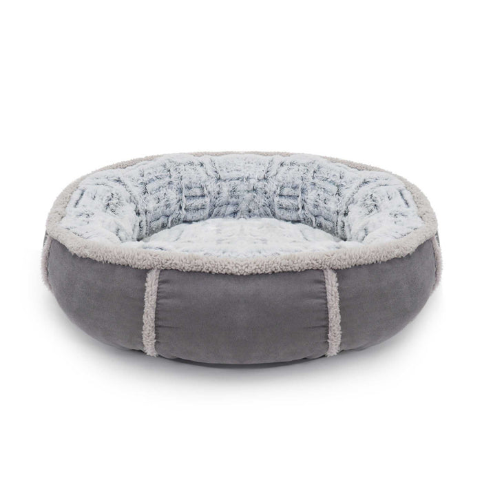 Rosewood Deep Plush Oval Grey Donut Bed