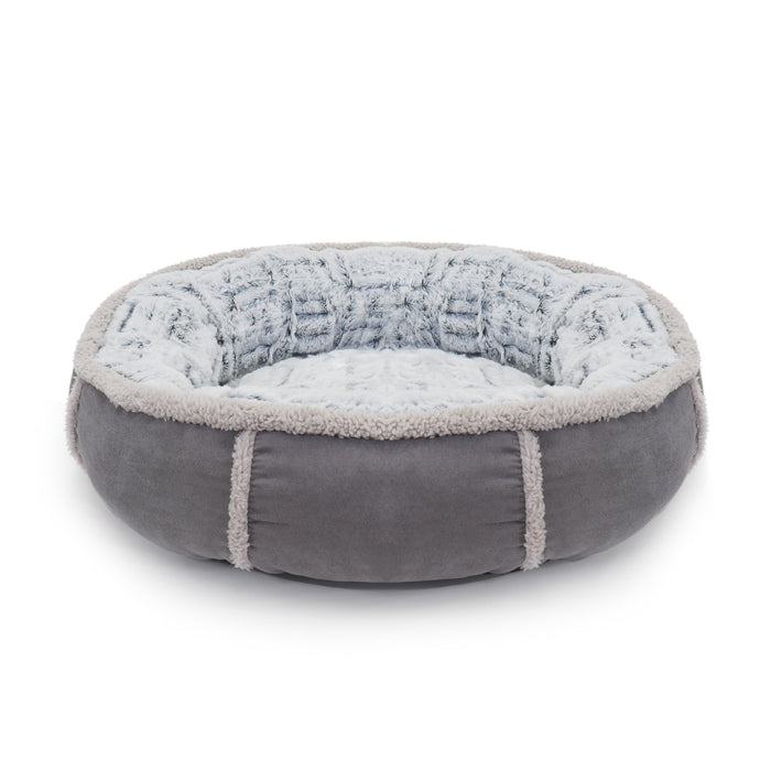 Rosewood Deep Plush Oval Grey Donut Bed