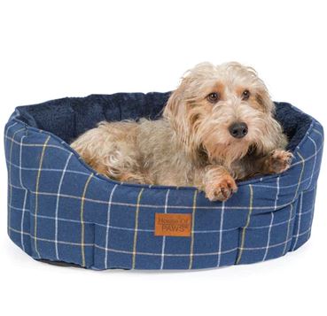 HOP Navy Check Tweed Oval Snuggle