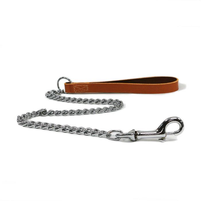 Ancol Classic Leather Chain Hvy Lead Tan