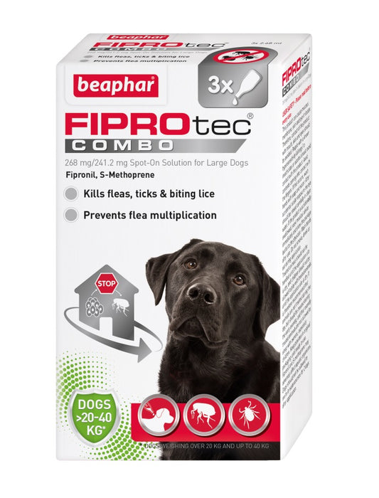Beaphar FIPROtec COMBO Lrg Dog 3 pip x6